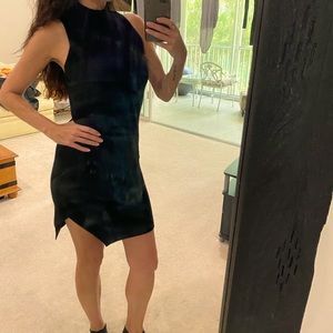 360 Cashmere mock neck racerback dress